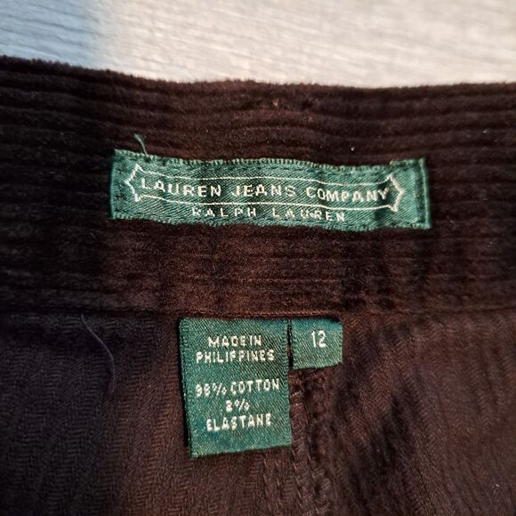 Lauren Jeans Ralph Lauren Corduroy Straight Pants Womens 12 Brown Y2K 31" Inseam - Picture 3 of 13
